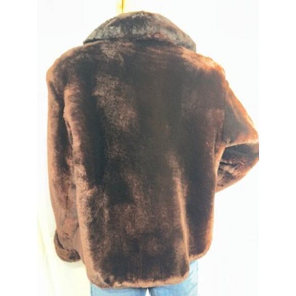 Vintage Mouton Lamb Fur Coat Women's Size In-between Small/ Medium - Picture 3 of 11